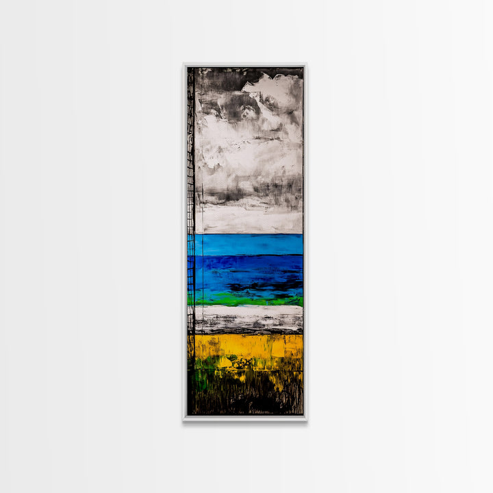 Abstract Beach, Ocean Wall Art, Modern Coastal, Seascape Painting, Minimalist Decor, Contemporary Art, Canvas Print, Living Room
