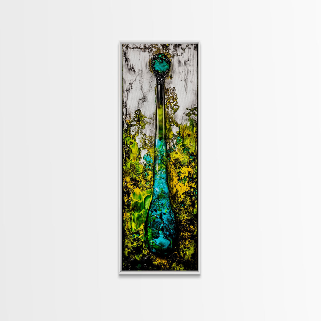 Abstract Glass Art, Fluid Painting Print, Green and Blue Modern Art, Contemporary Wall Decor, Unique Home Accent, Canvas Print