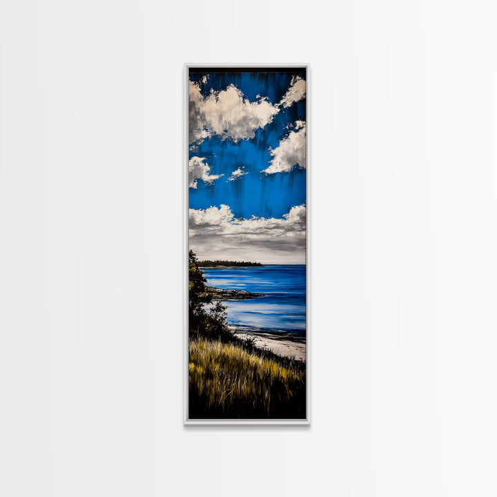 Blue Sky, Coastal Landscape Print, Nature Inspired Decor, Scenic Horizon Art, Beach House Aesthetic, Calming Atmosphere, Canvas Print