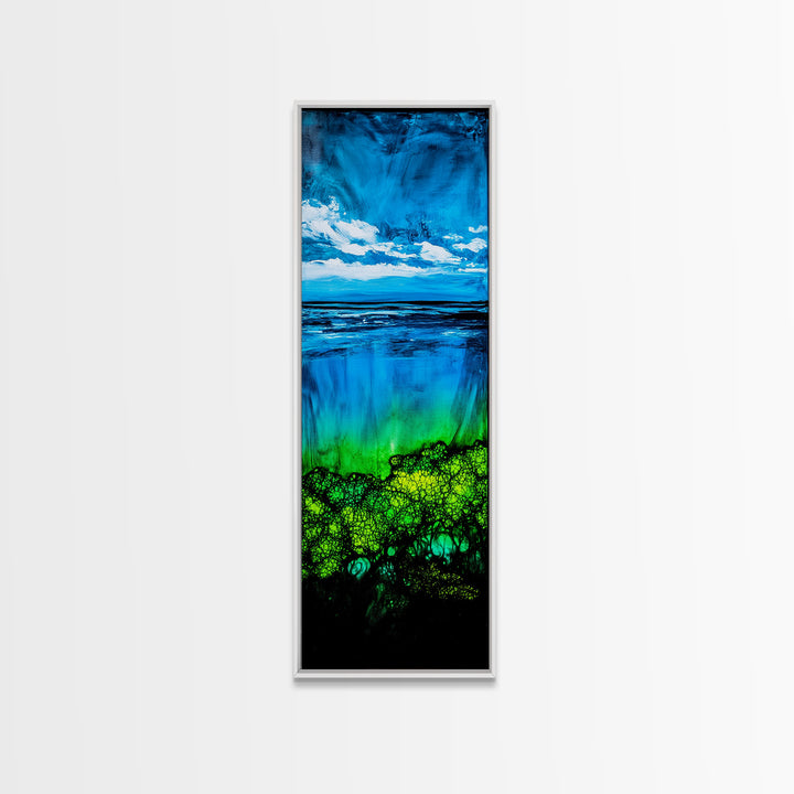 Ocean View, Tropical Water Scene, Coastal Home Art, Blue Green Landscape, Relaxing Beach Aesthetic, Tranquil Home, Canvas Print
