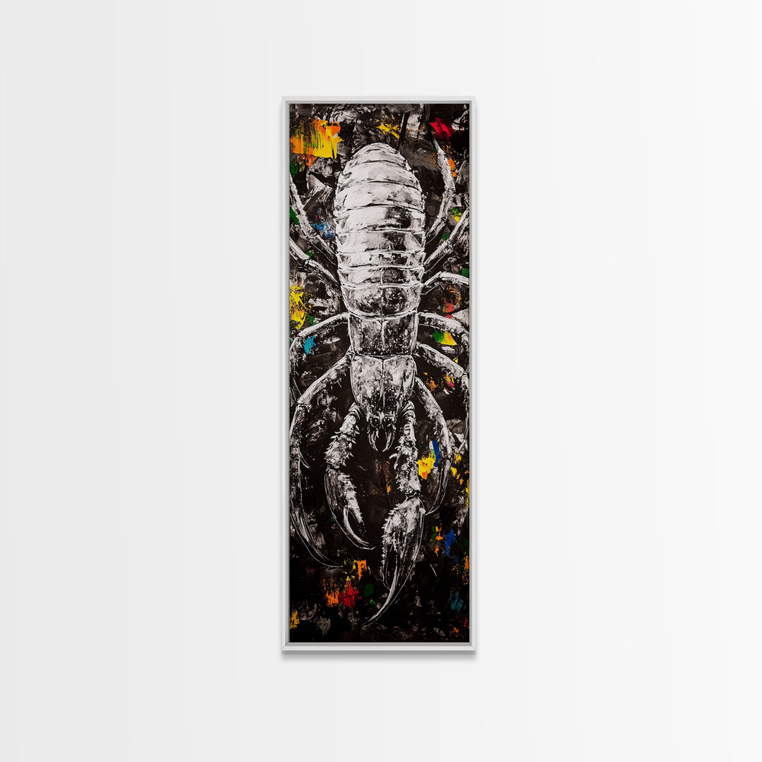 Black Scorpion, Dark Abstract Art, Edgy Wall Decor, Framed Canvas Print, Unique Gift, Gothic Art, Bold Statement Artwork