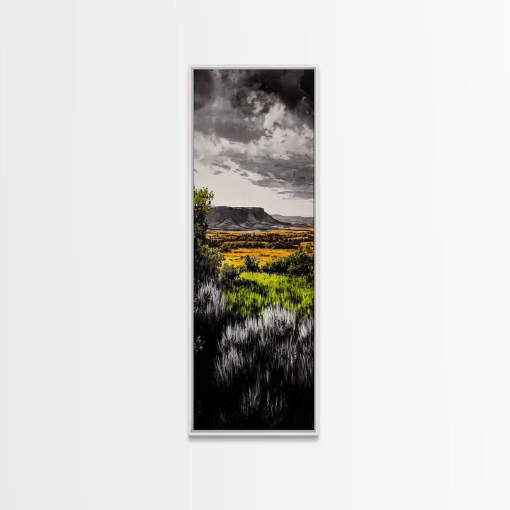 Autumn Fields, Dramatic Sky, Nature Landscape, Canvas Print, Scenic Wall Art, Rustic Home Decor, Warm Toned Painting, Living Room Art
