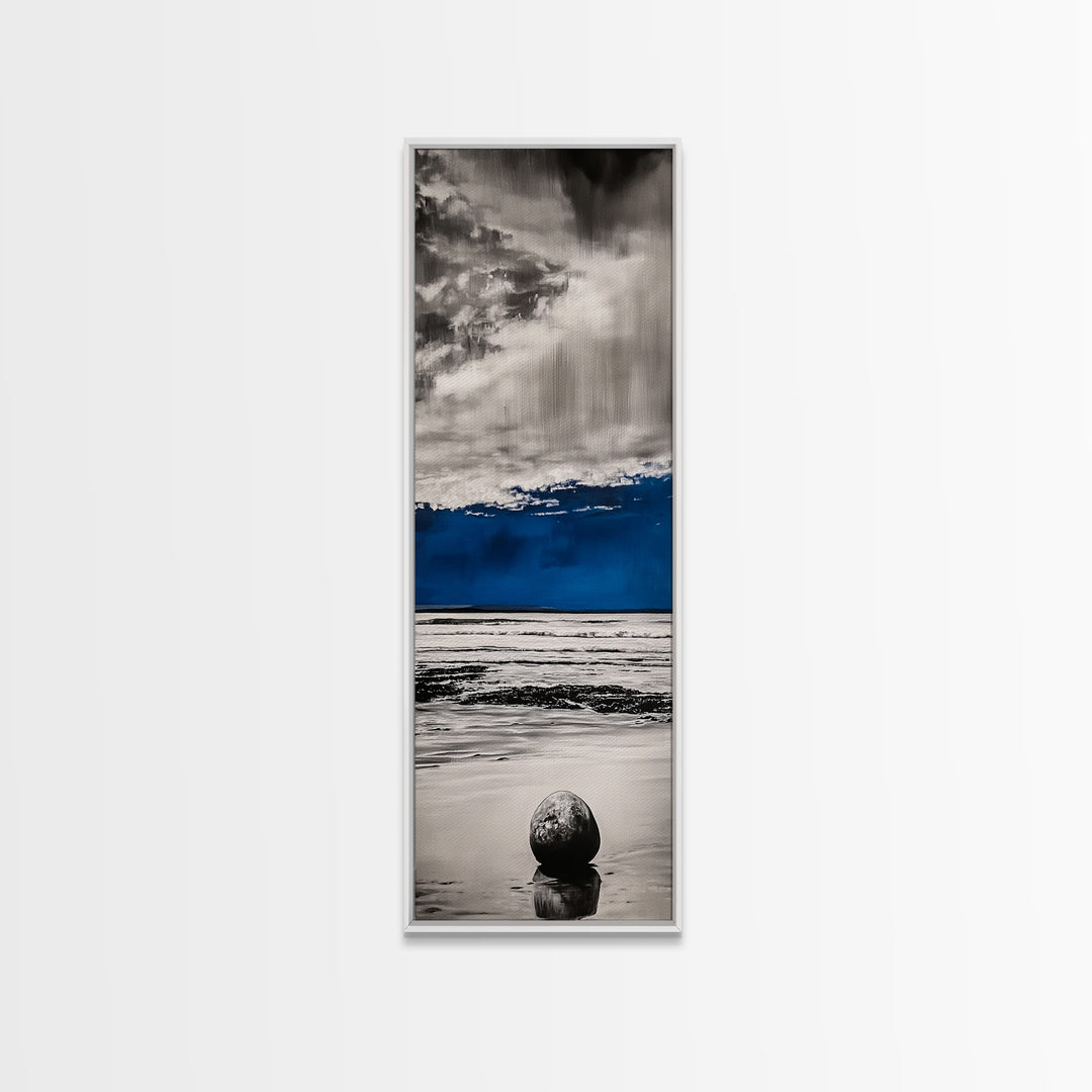 Ocean Meditation, Serene Seascape, Minimalist Blue, Canvas Print, Beach House Wall Art, Tranquil Coastal Decor, Relaxing Waves