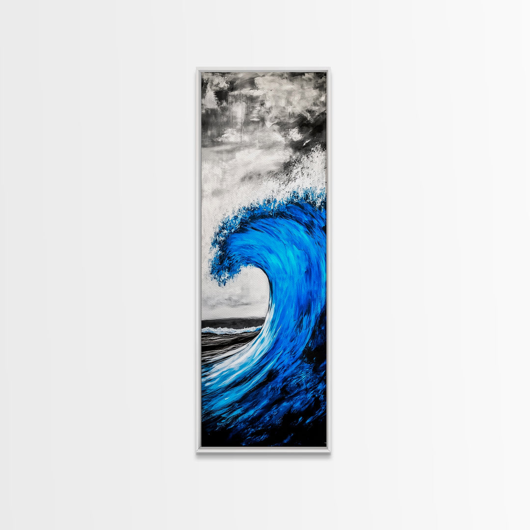 Blue Wave, Powerful Surf, Abstract Water, Canvas Print, Ocean Wall Art, Coastal Minimalist Decor, Modern Beach Home Artwork