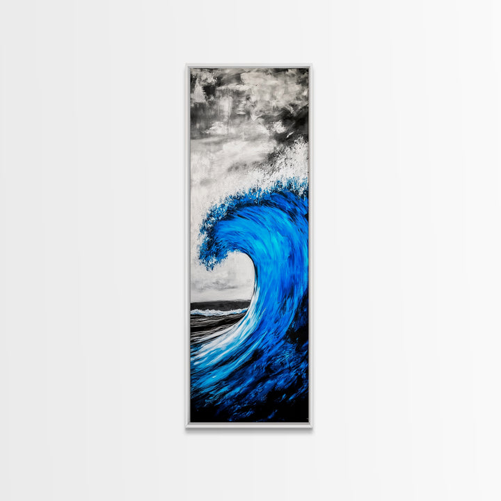 Blue Wave, Powerful Surf, Abstract Water, Canvas Print, Ocean Wall Art, Coastal Minimalist Decor, Modern Beach Home Artwork
