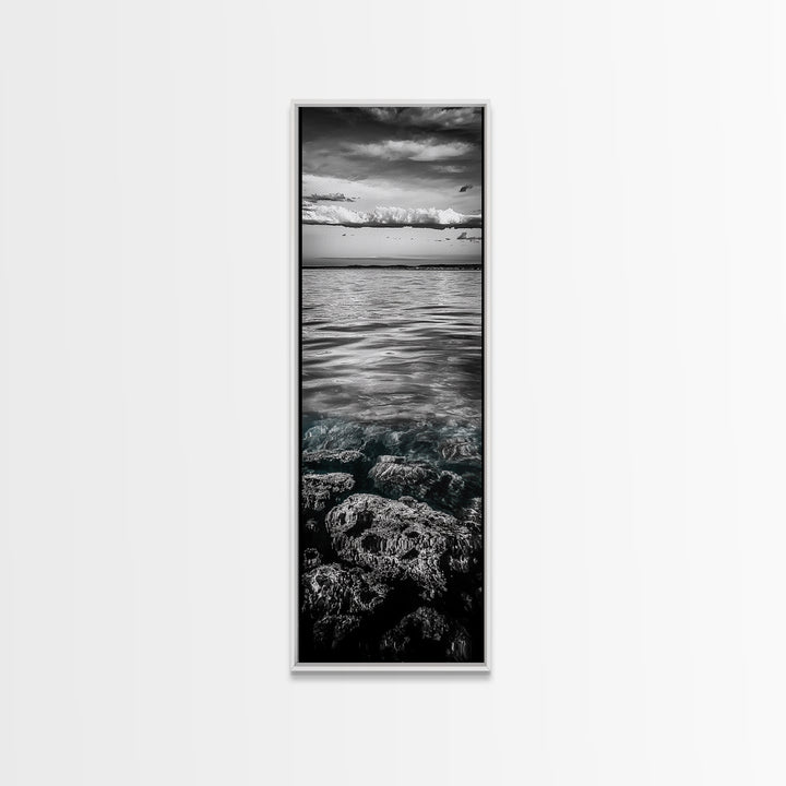 Ocean Depths, Coastal Art, Black and White Photography, Canvas Print, Beach Wall Art, Nautical Decor, Ocean Print, Modern Home Decor