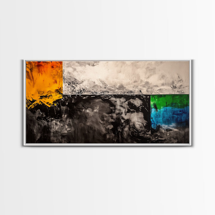 Geometric Blocks, Modern Canvas Print, Abstract Colorful Art, Contemporary Wall Decor, Mid Century Design, Office or Living Room Art