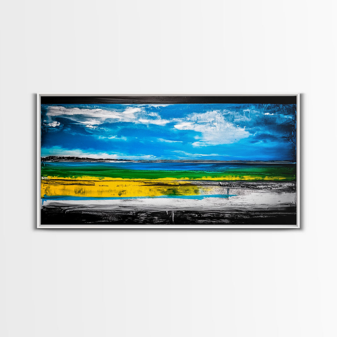 Bright Coastal, Blue and Green Ocean, Abstract Beach Art, Canvas Print, Modern Seaside Decor, Living Room Wall Art, Large Wall Art