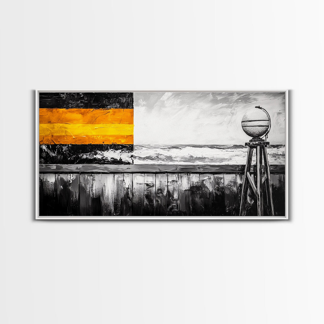 Buoy, Nautical, Ocean, Abstract, Framed Canvas Print, Coastal Decor, Beach House Wall Art, Minimalist Art, Modern Abstract Painting