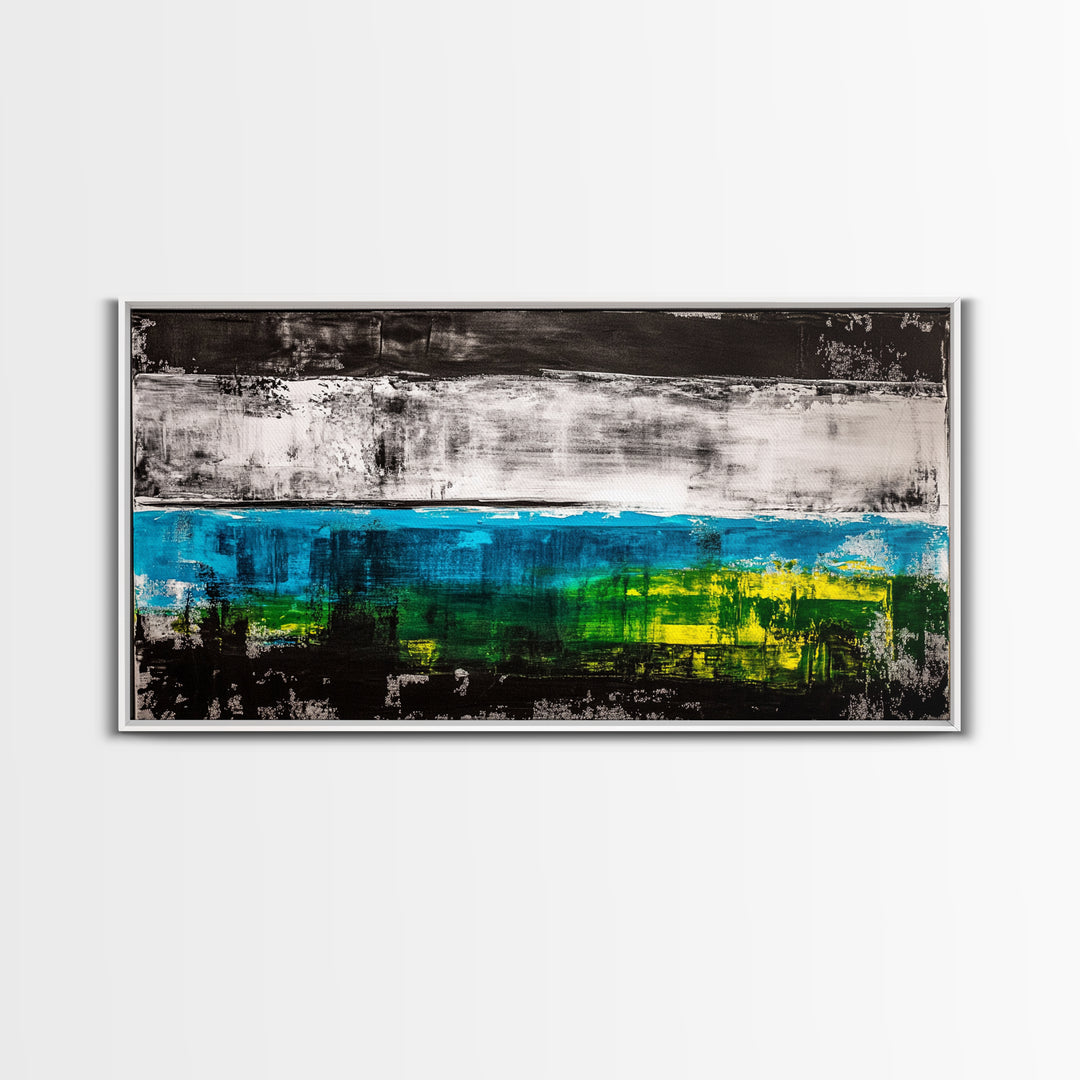 Abstract Ocean, Modern Art, Blue and Green, Coastal Canvas Print, Minimalist Waves, Contemporary Wall Art, Beach House Decor, Bold Art