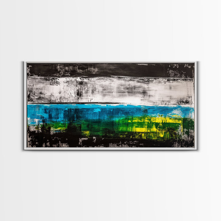 Abstract Ocean, Modern Art, Blue and Green, Coastal Canvas Print, Minimalist Waves, Contemporary Wall Art, Beach House Decor, Bold Art