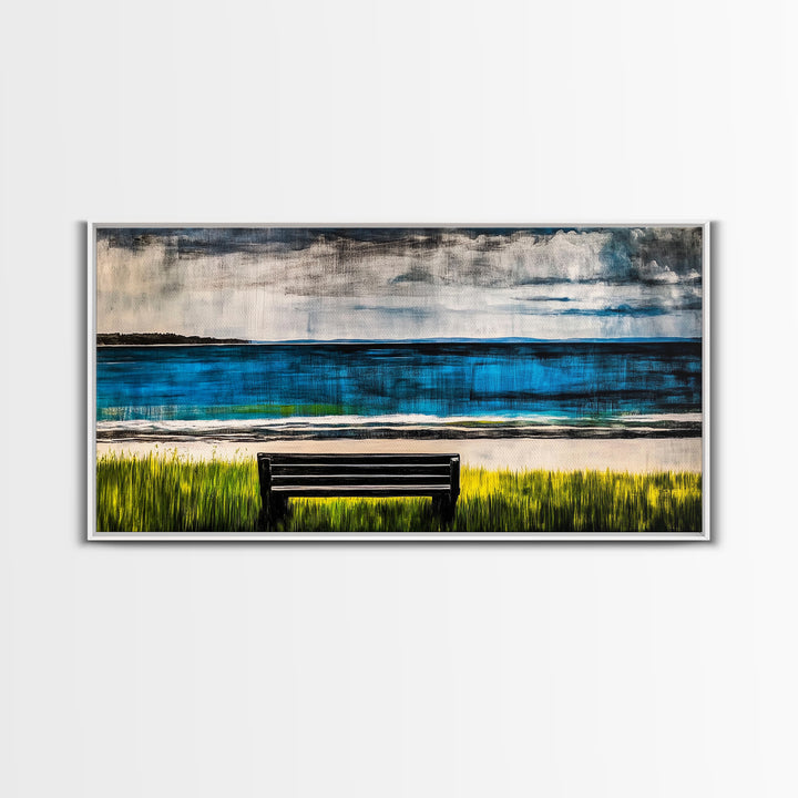 Beach View, Ocean Wall Art, Coastal Home Decor, Blue Canvas Print, Nature Artwork, Living Room Art, Nautical Art, Summer Wall Decor