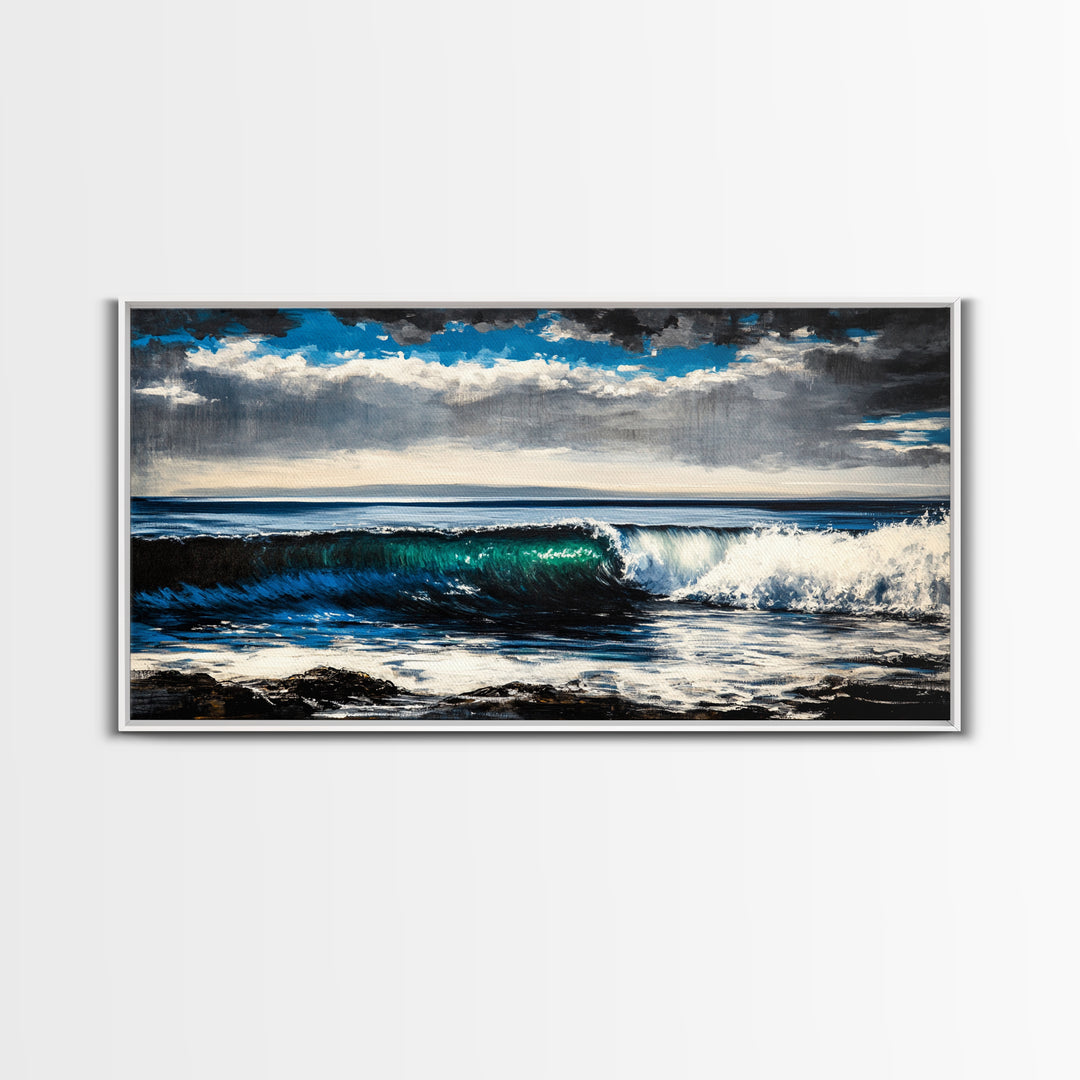 Ocean Wave, Blue Water, Seascape Painting, Canvas Print, Surf Wall Art, Beach House Decor, Coastal Living, Nautical Art, Large Wall Decor