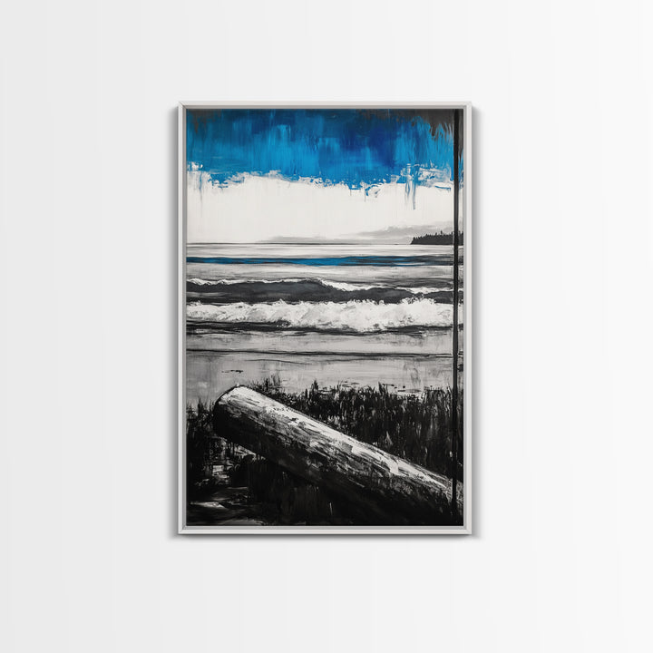 Ocean Serenity, Coastal Landscape, Nautical Wall Art, Beach House Decor, Framed Canvas Print, Living Room Wall Art, Seascape Painting