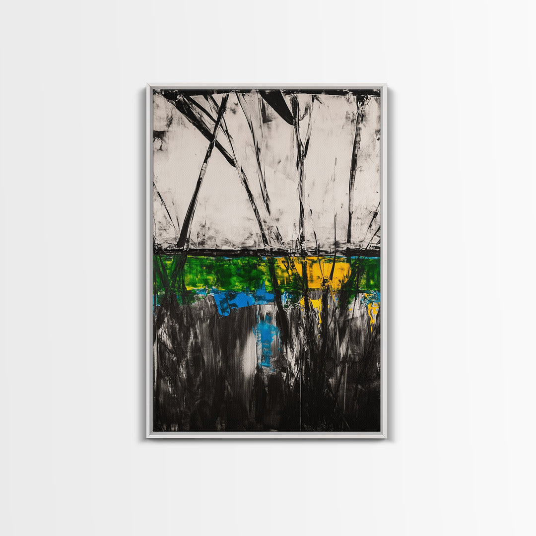 Abstract, Black and White, Modern Wall Art, Framed Canvas Print, Minimalist Art, Contemporary Decor, Unique Office Art, Home Accent