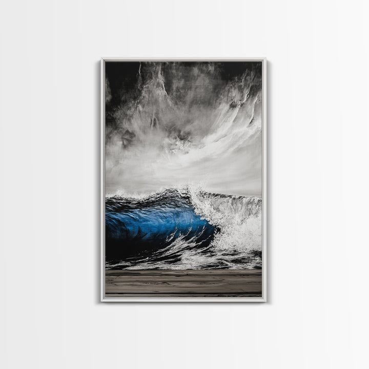 Ocean Wave, Stormy Sea, Dramatic Water, Coastal Art, Canvas Print, Nautical Wall Decor, Living Room Statement Piece, Moody Seascape