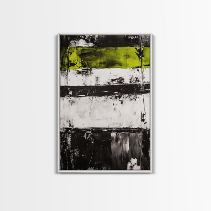 Black and Green, Abstract Expressionism, Modern Canvas Print, Minimalist Art, Bold Statement Piece, Home Office Decor, Unique Artwork