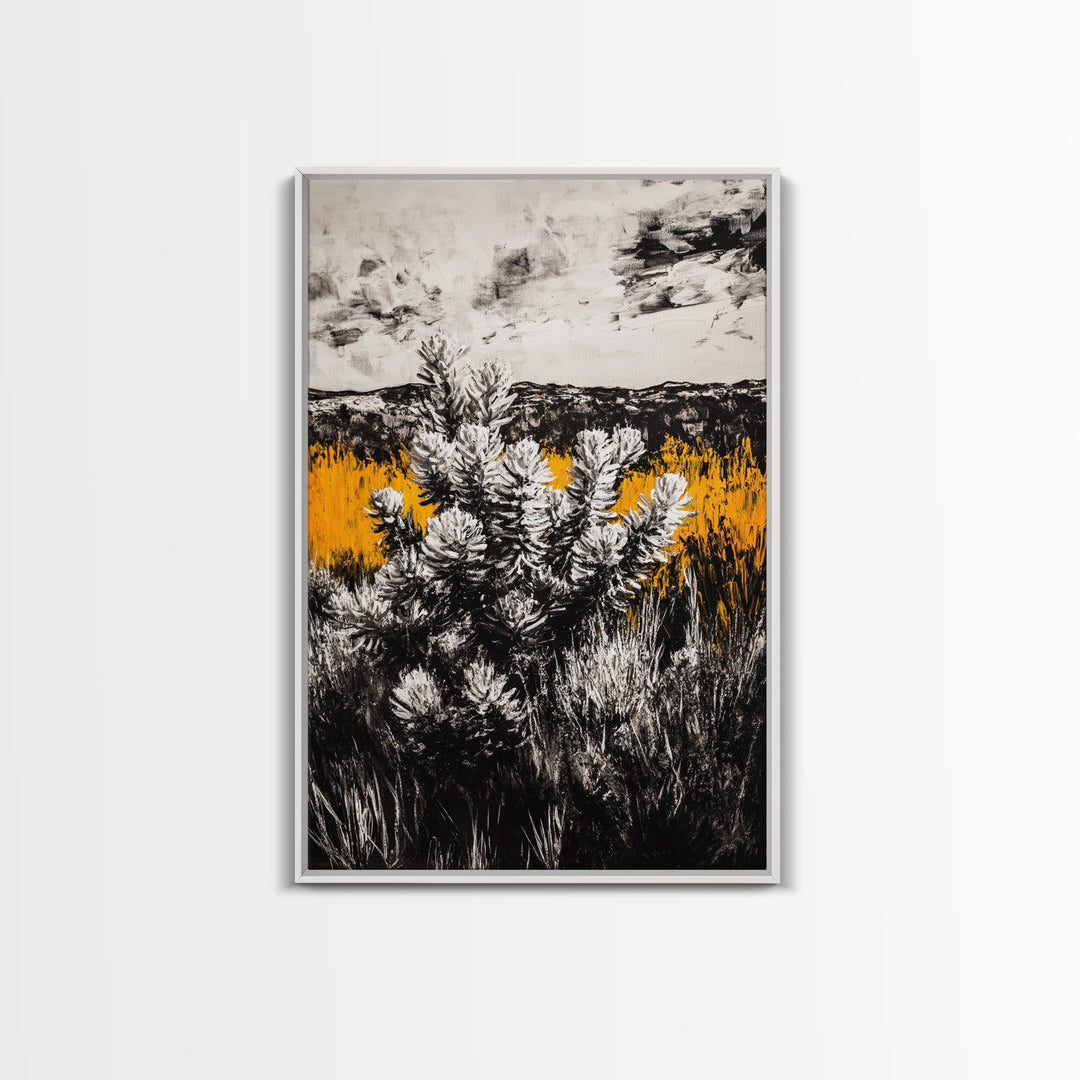 Nature Artwork, Desert Landscape, Western Home Decor, Canvas Print, Rustic Wall Art, Black and White Art, Fall Inspired Artwork