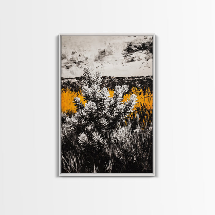 Nature Artwork, Desert Landscape, Western Home Decor, Canvas Print, Rustic Wall Art, Black and White Art, Fall Inspired Artwork