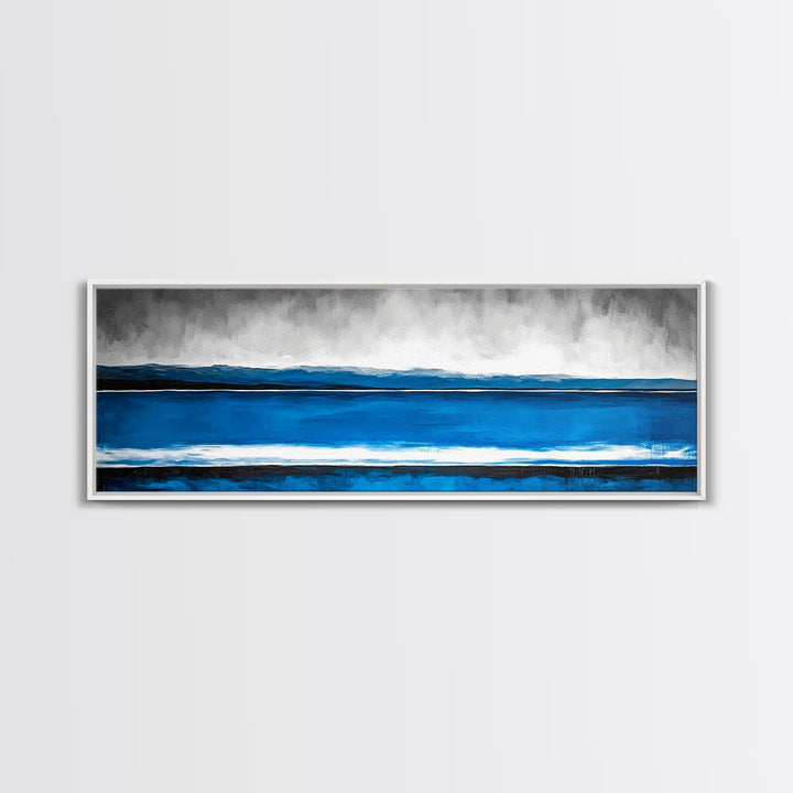 Ocean Wave, Beach Canvas Print, Coastal Art, Blue Water Painting, Modern Seascape, Nautical Wall Art, Living Room Decor, Minimalist Art