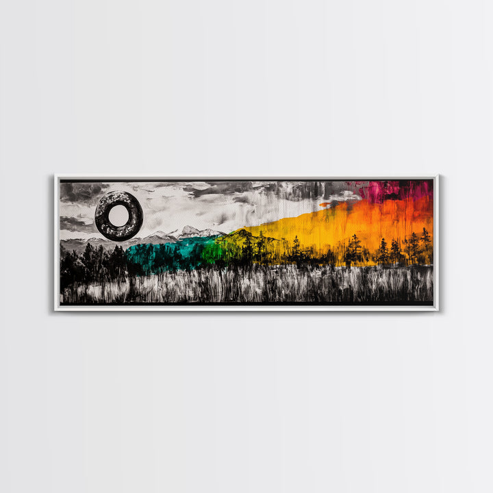 Cosmic Landscape, Surreal Art, Dreamy Forest, Framed Canvas Print, Mystical Wall Art, Fantasy Home Decor, Living Room Statement Art