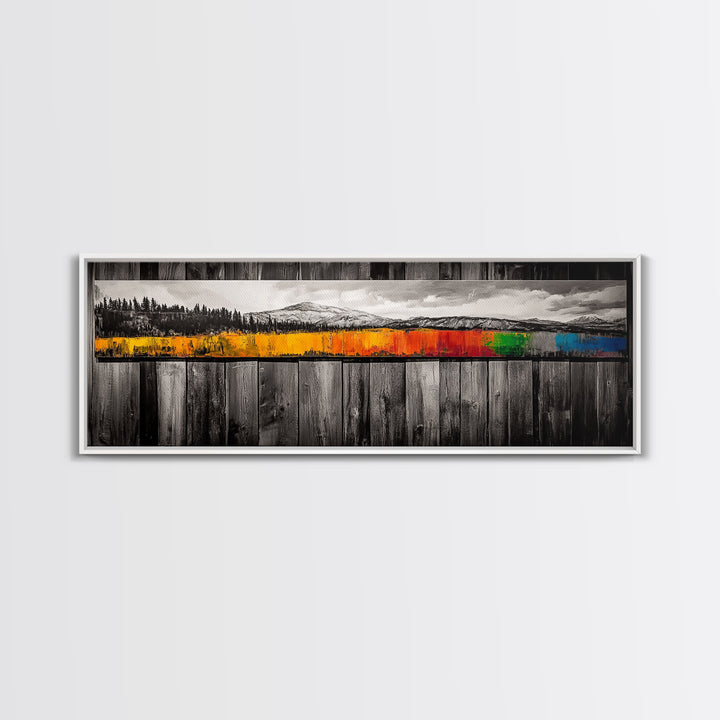 Ocean Fence, Seascape Wall Art, Coastal Decor, Minimalist Beach Print, Black and White Art, Modern Home Decor, Framed Canvas Print