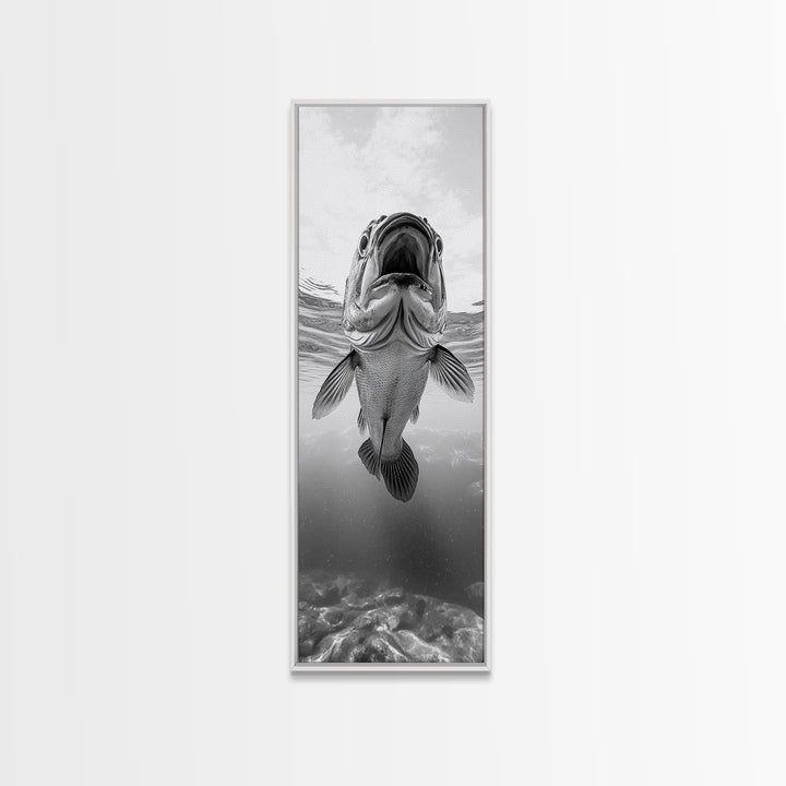 Underwater Fish, Marine Life, Ocean Perspective, Bold Wildlife, Aquatic Beauty, Framed Canvas Print, Kids Room Wall Art, Nautical Style Decor