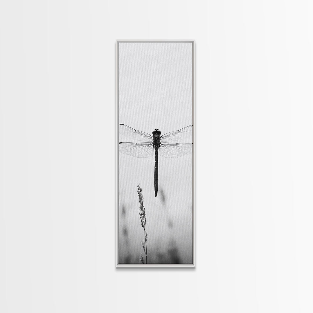 Dragonfly, Nature Wall Art, Insect Print, Minimalist Style, Canvas Print, Neutral Wall Decor, Bedroom Wall Art, Boho Botanical Insect