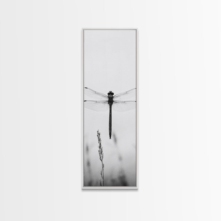 Dragonfly, Nature Wall Art, Insect Print, Minimalist Style, Canvas Print, Neutral Wall Decor, Bedroom Wall Art, Boho Botanical Insect