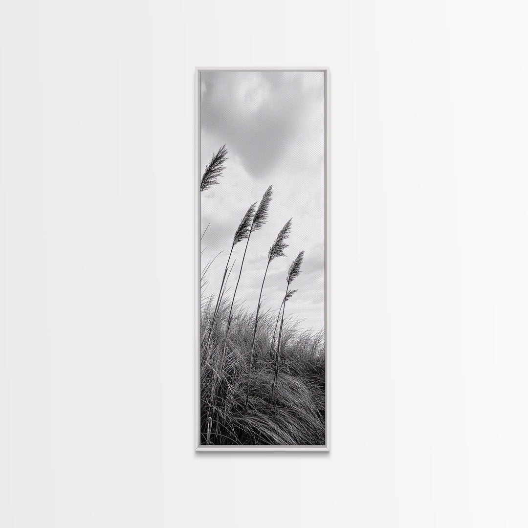 Windy Grasses, Coastal Scene, Tall Grass Field, Autumn Decor, Canvas Print, Farmhouse Style, Dining Room Wall Art, Nature Mood