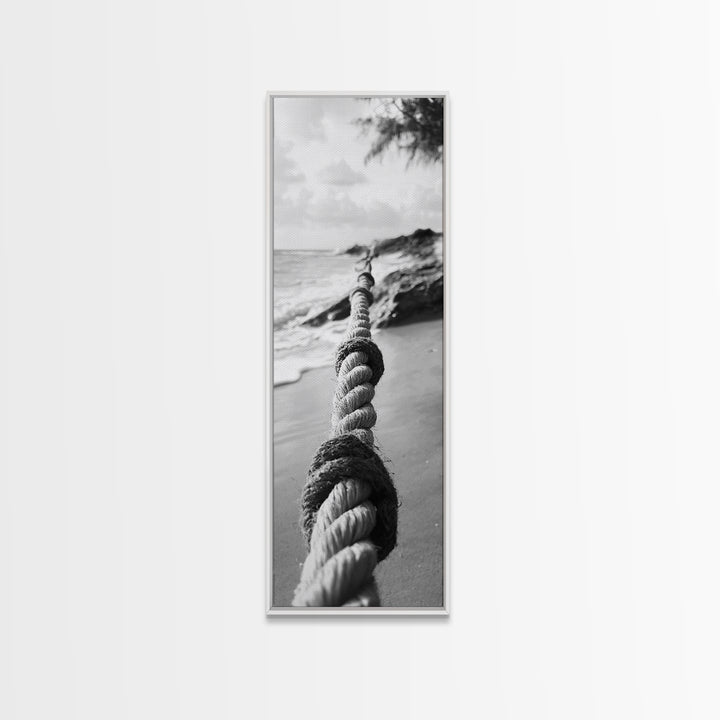 Nautical Rope, Coastal Focus, Rustic Texture, Canvas Print, Nautical wall art, Beach house decor, Minimalist bathroom art, Coastal bedroom print
