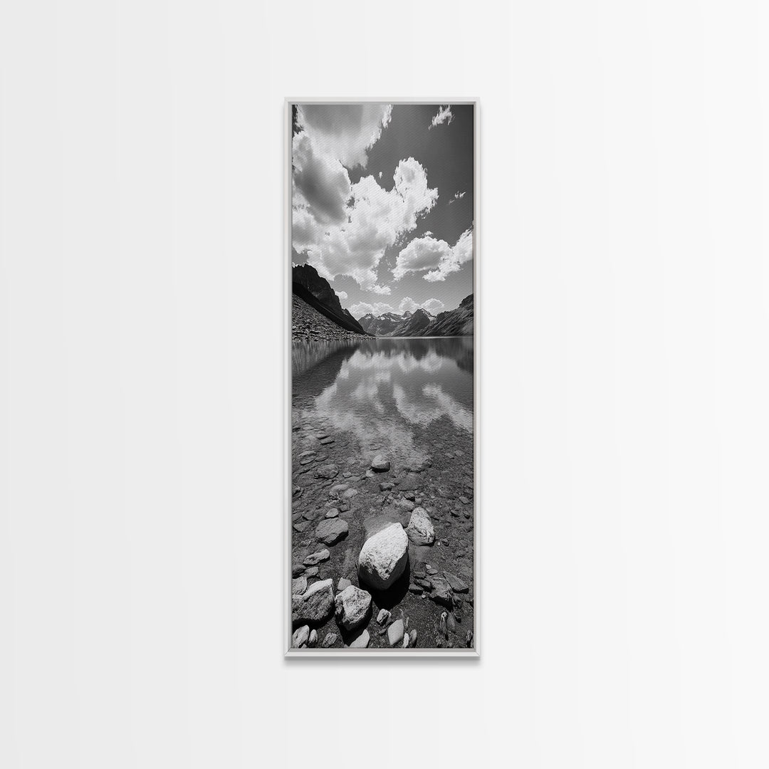 Alpine Lake, Reflections, Clear Water, Tranquil Scenery, Canvas Print, Nature Photography, Framed Canvas Print, Living Room Wall Art