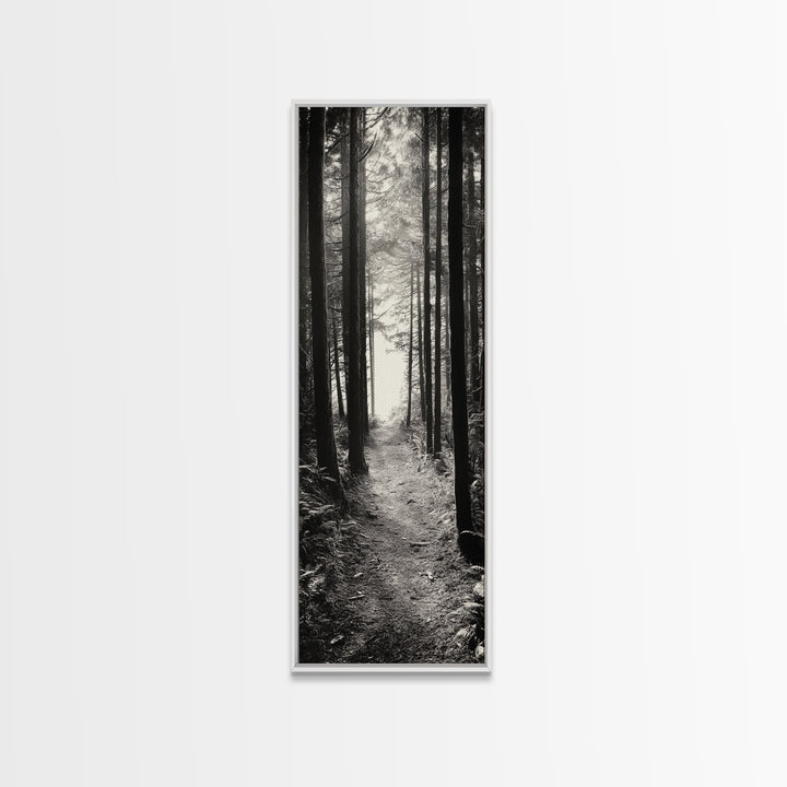 Forest Trail, Woodland Path, Light Through Trees, Nature Escape, Canvas Print, Cabin Wall Art, Cozy Autumn Home Decor, Bedroom Artwork