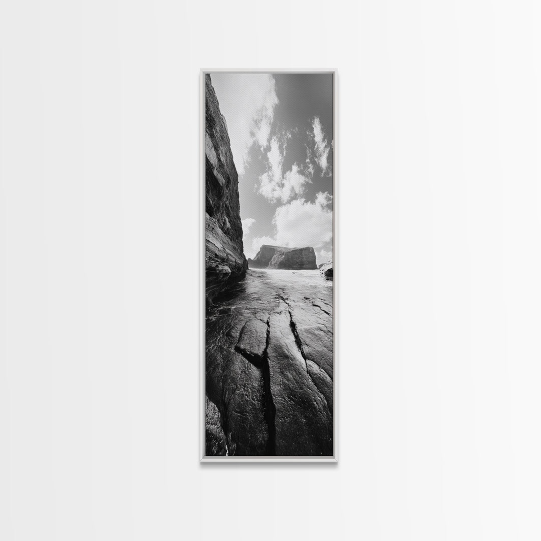Ocean Cliffs, Moody Coast, Nature Wall Art, Canvas Print, Modern Coastal Decor, Minimalist Seascape, Bathroom or Bedroom Artwork