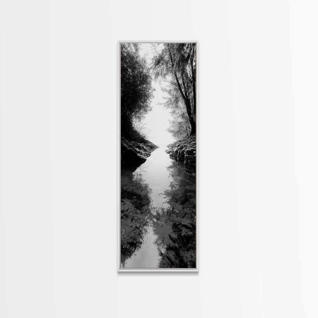 Secret Pathway, Forest Creek, Hidden Escape, Canvas Print, Magical Woodland Art, Hallway or Entryway Mystical Nature Decor, Bathroom Art