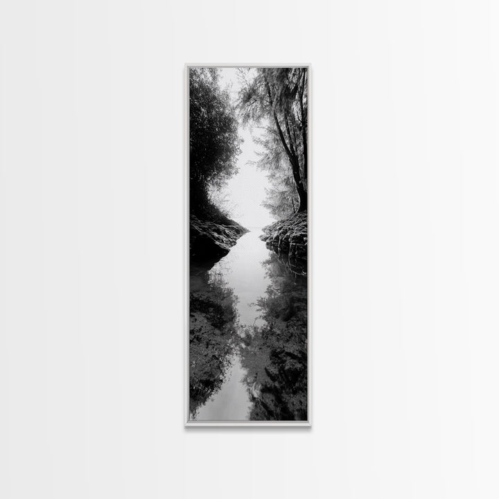 Secret Pathway, Forest Creek, Hidden Escape, Canvas Print, Magical Woodland Art, Hallway or Entryway Mystical Nature Decor, Bathroom Art