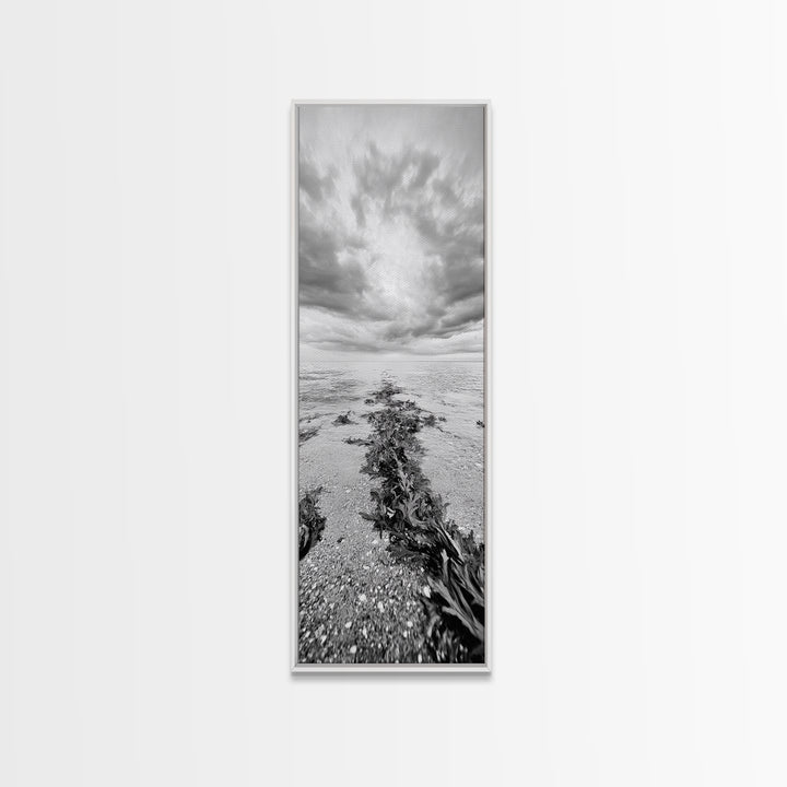 Seaweed Trail, Ocean Depth, Coastal Texture, Shoreline Calm, Marine Inspired Canvas Print, Minimalist Bathroom Wall Art, Ocean Decor
