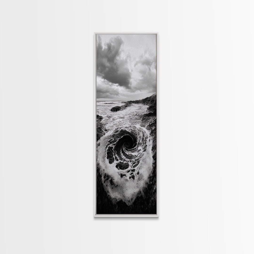 Ocean Vortex, Surreal Wave, Abstract Seascape, Dramatic Sea, Canvas Print, Statement Art, Modern Living Room Wall Art, Bold Decor