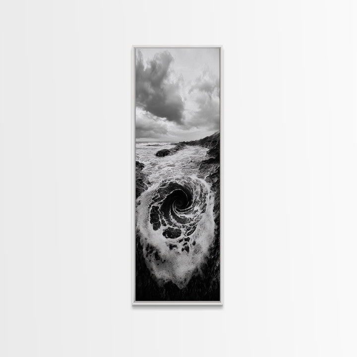 Ocean Vortex, Surreal Wave, Abstract Seascape, Dramatic Sea, Canvas Print, Statement Art, Modern Living Room Wall Art, Bold Decor