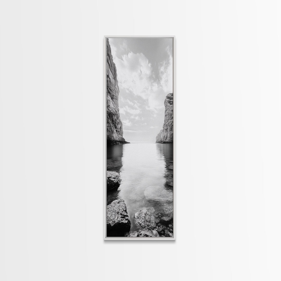 Peaceful Bay, Still Water, Coastal Reflections, Canvas Print, Zen Nature Wall Art, Tranquil Bathroom or Meditation Room Decor