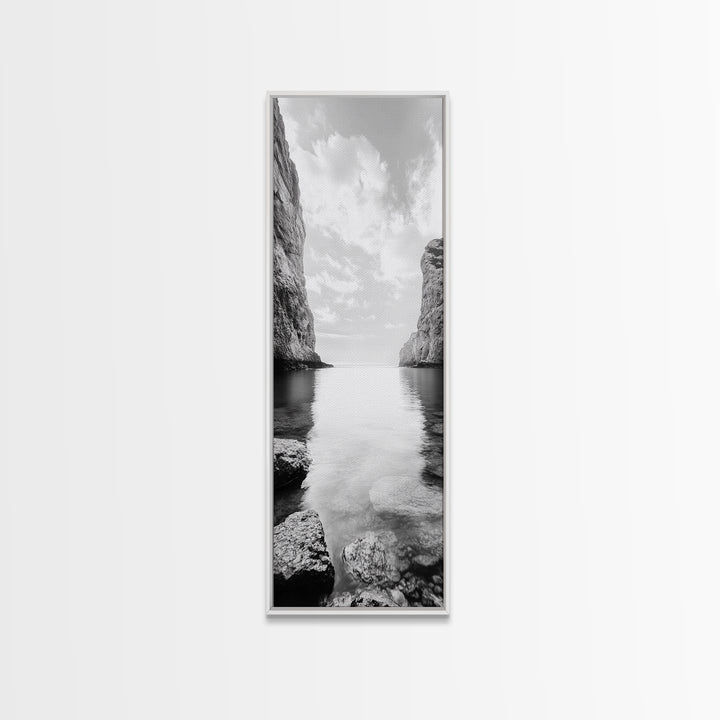 Peaceful Bay, Still Water, Coastal Reflections, Canvas Print, Zen Nature Wall Art, Tranquil Bathroom or Meditation Room Decor