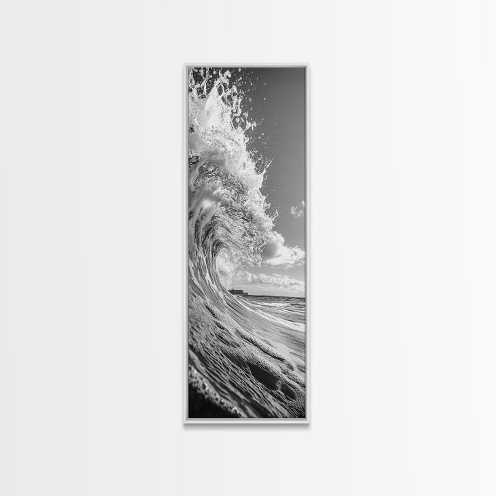 Curling Wave, Ocean Spray, Coastal Energy, Canvas Print, Surf Wall Art, Beach House Decor, Modern Minimalist Ocean Photography