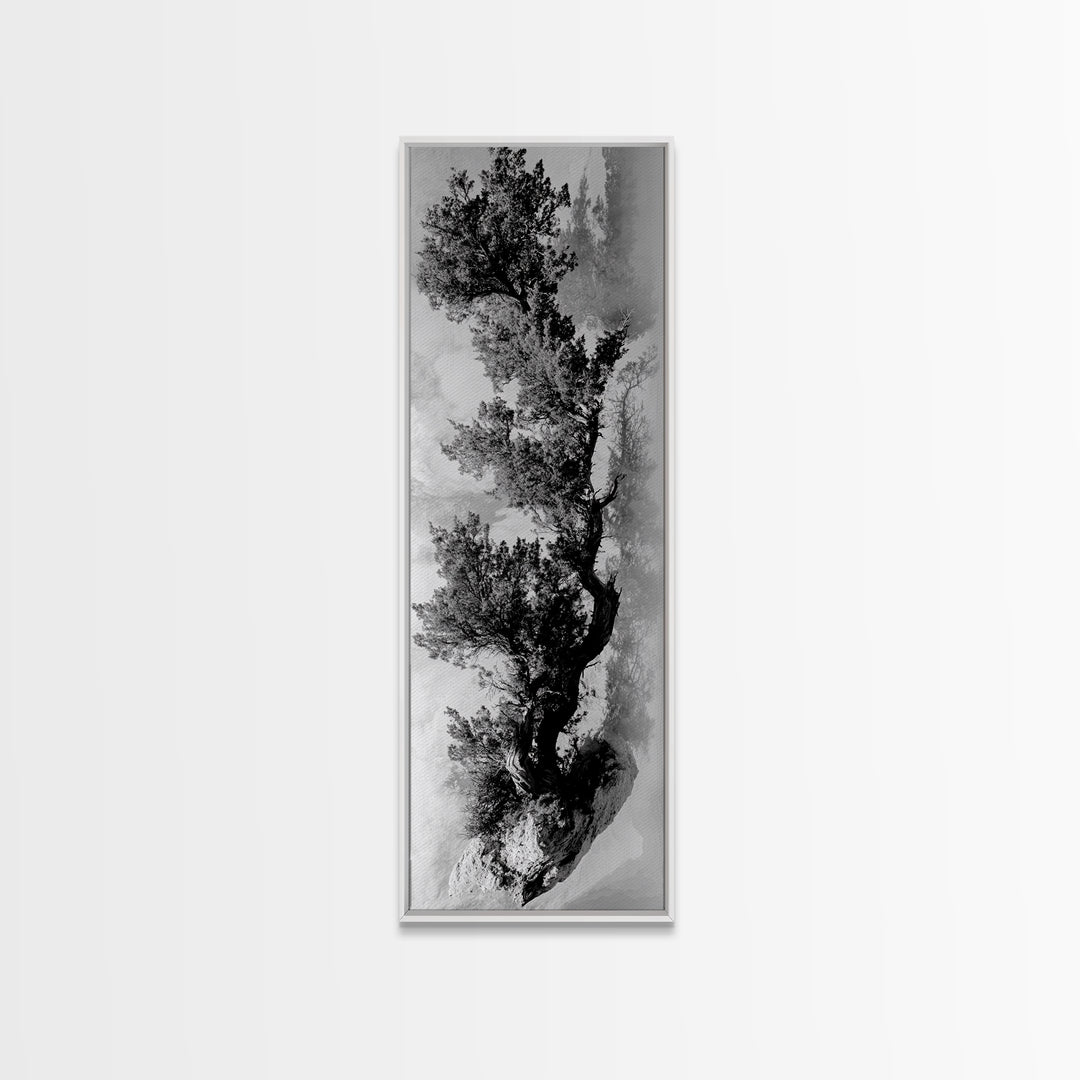 Lone Tree, Desert Strength, Abstract Nature, Surreal Landscape, Moody Tones, Canvas Print, Meditation Space Wall Art, Zen Vibe
