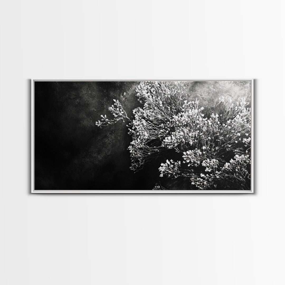 Botanical Texture, Nature Closeup Art, Modern Organic Aesthetic, Framed Canvas Print, Bedroom Wall Art, Neutral Boho Wall Decor