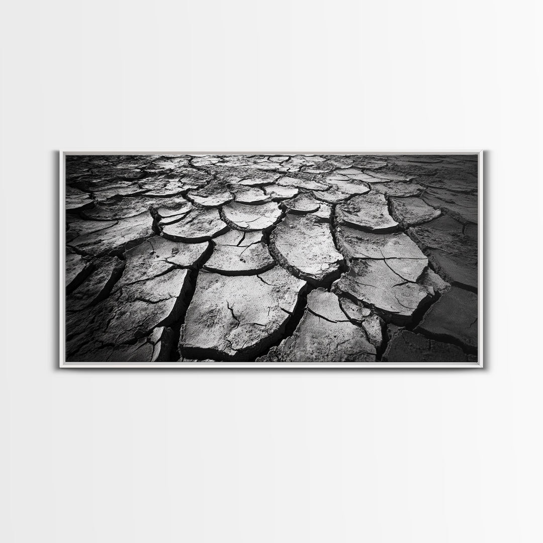 Cracked Earth Texture, Nature Closeup, Desert Minimalism, Earth Tone Art, Canvas Print, Rustic Home Decor, Fall Entryway Wall Art