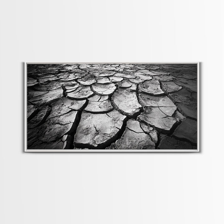 Cracked Earth Texture, Nature Closeup, Desert Minimalism, Earth Tone Art, Canvas Print, Rustic Home Decor, Fall Entryway Wall Art