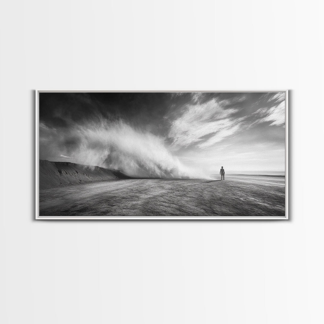 Desert Storm, Solitude Photography, Dramatic Landscape Art, Wind and Sand Scene, Canvas Print, Modern Living Room or Office Wall Art