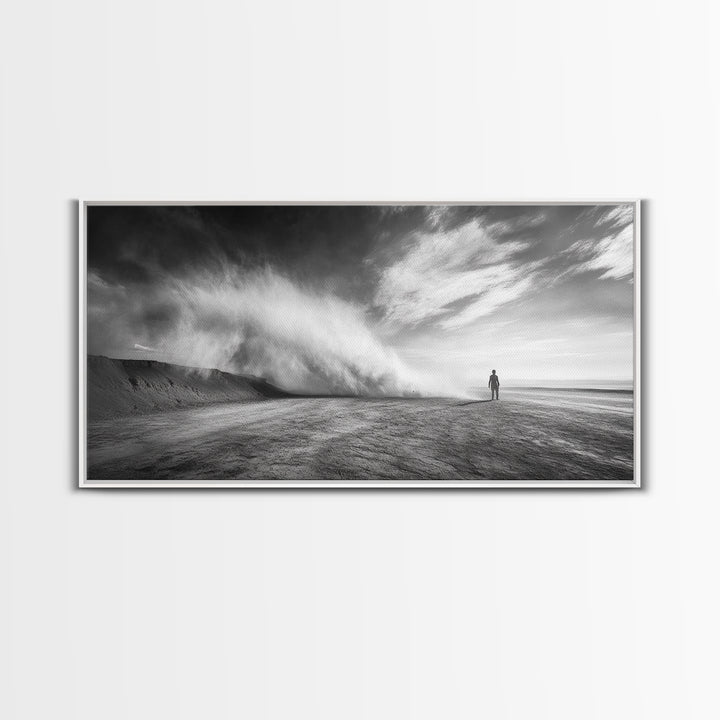 Desert Storm, Solitude Photography, Dramatic Landscape Art, Wind and Sand Scene, Canvas Print, Modern Living Room or Office Wall Art