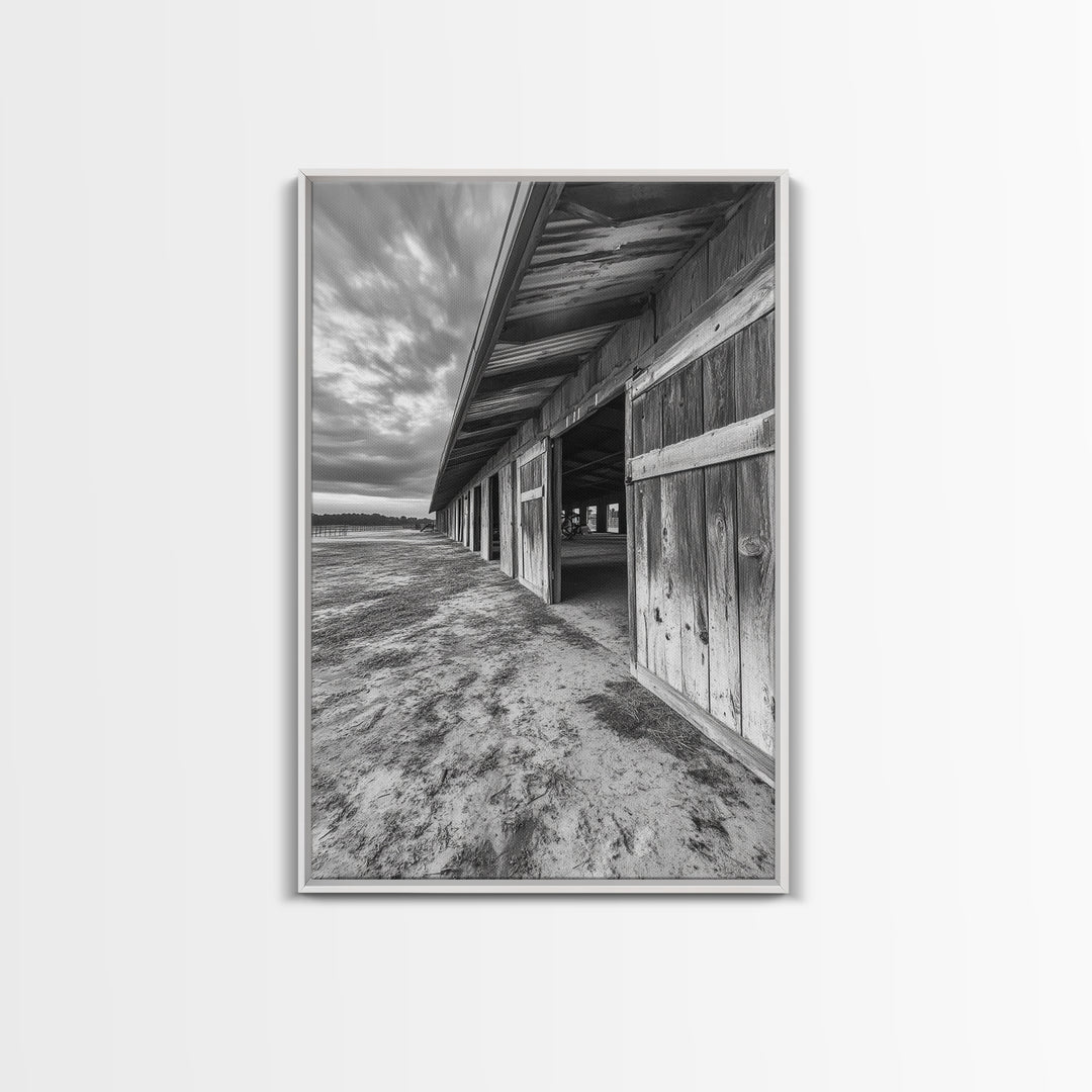 Rustic Barn, Weathered Wood, Country Charm, Canvas Print, Farmhouse Wall Art, Autumn Decor, Entryway Rustic Home Accent, Living Room Art