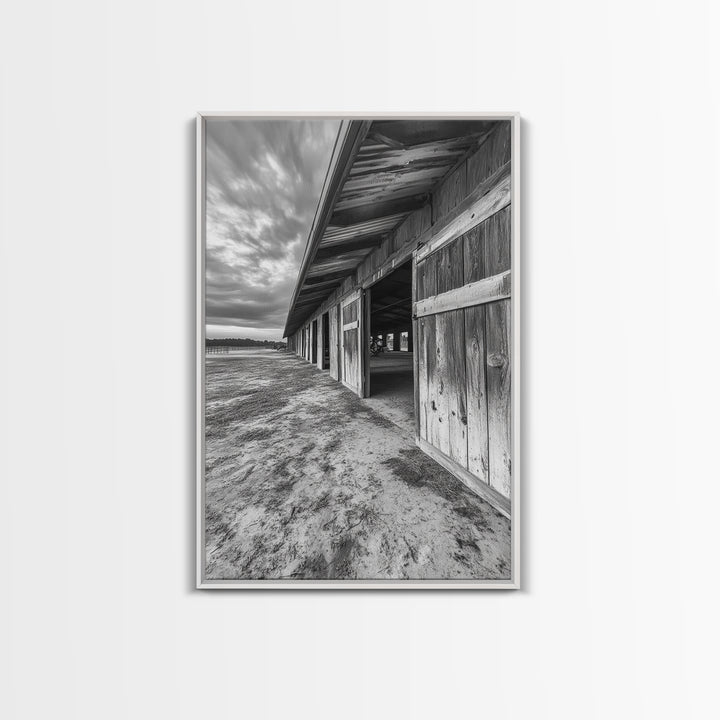 Rustic Barn, Weathered Wood, Country Charm, Canvas Print, Farmhouse Wall Art, Autumn Decor, Entryway Rustic Home Accent, Living Room Art